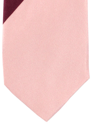 Gene Meyer Tie Pink Blue Maroon Stripe Design - Hand Made in Italy