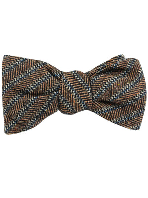 Gucci Bow Tie Brown Blue Stripes Design - Self Tie Bow Tie SALE