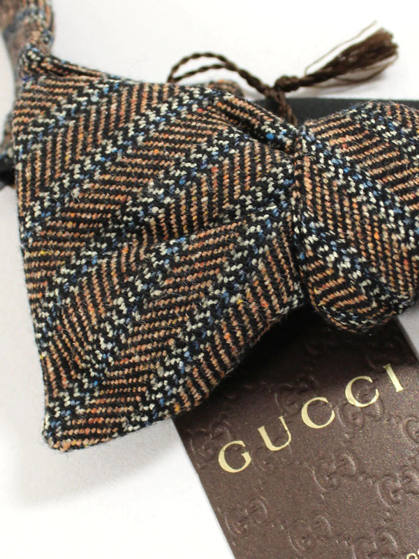 Gucci Bow Tie Gray Yellow Stripes Design - Self Tie Bow Tie Sale