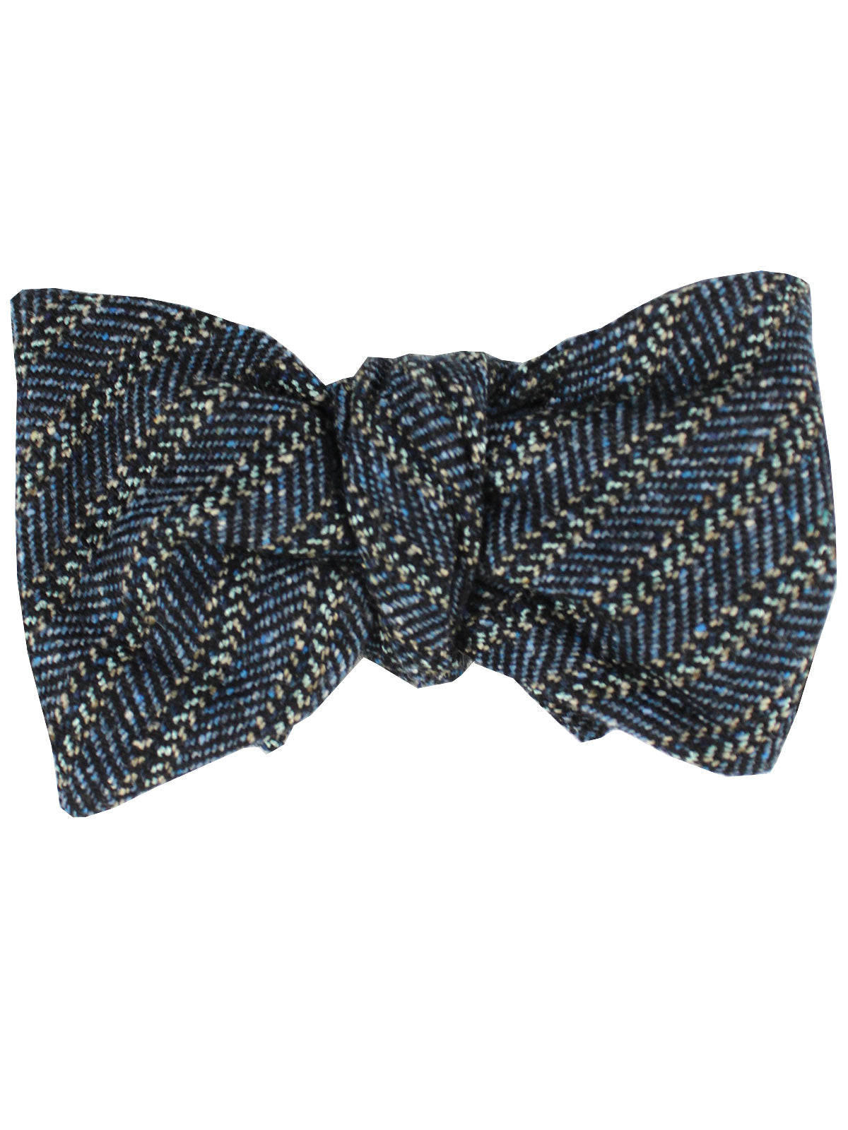 Gucci Bow Tie Gray Dark Blue Stripes Design - Self Tie Bow Tie