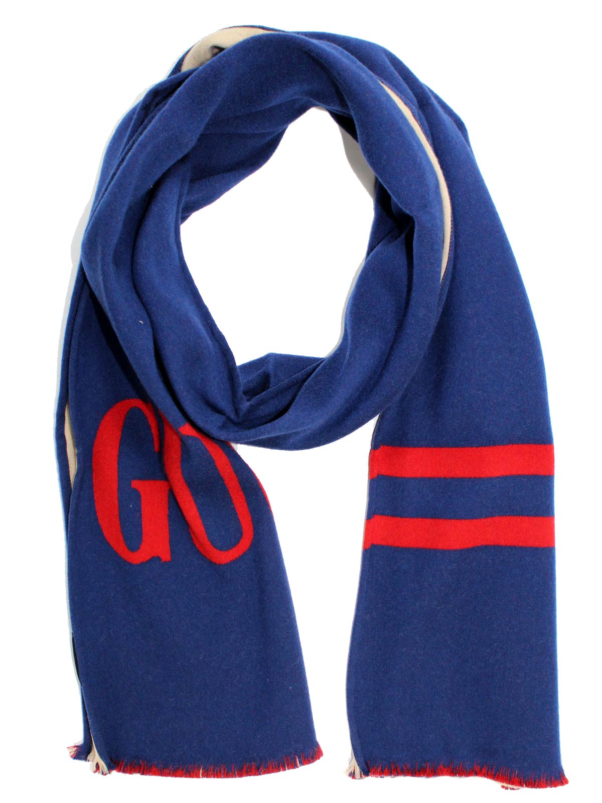 Gucci Vintage - GG Web Wool Scarf - Brown Red - Wool and Silk