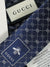 Gucci Silk Tie Navy Gray GG Design