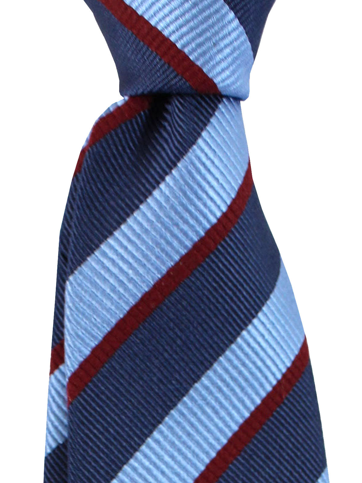 Gucci Silk Tie Navy Blue Maroon Stripes Design - Narrow Necktie