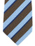 Gucci Silk Tie Brown Blue Navy Stripes Design - Narrow Necktie