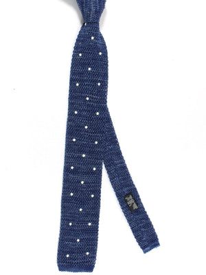Isaia Square End Knitted Cotton Linen Tie 