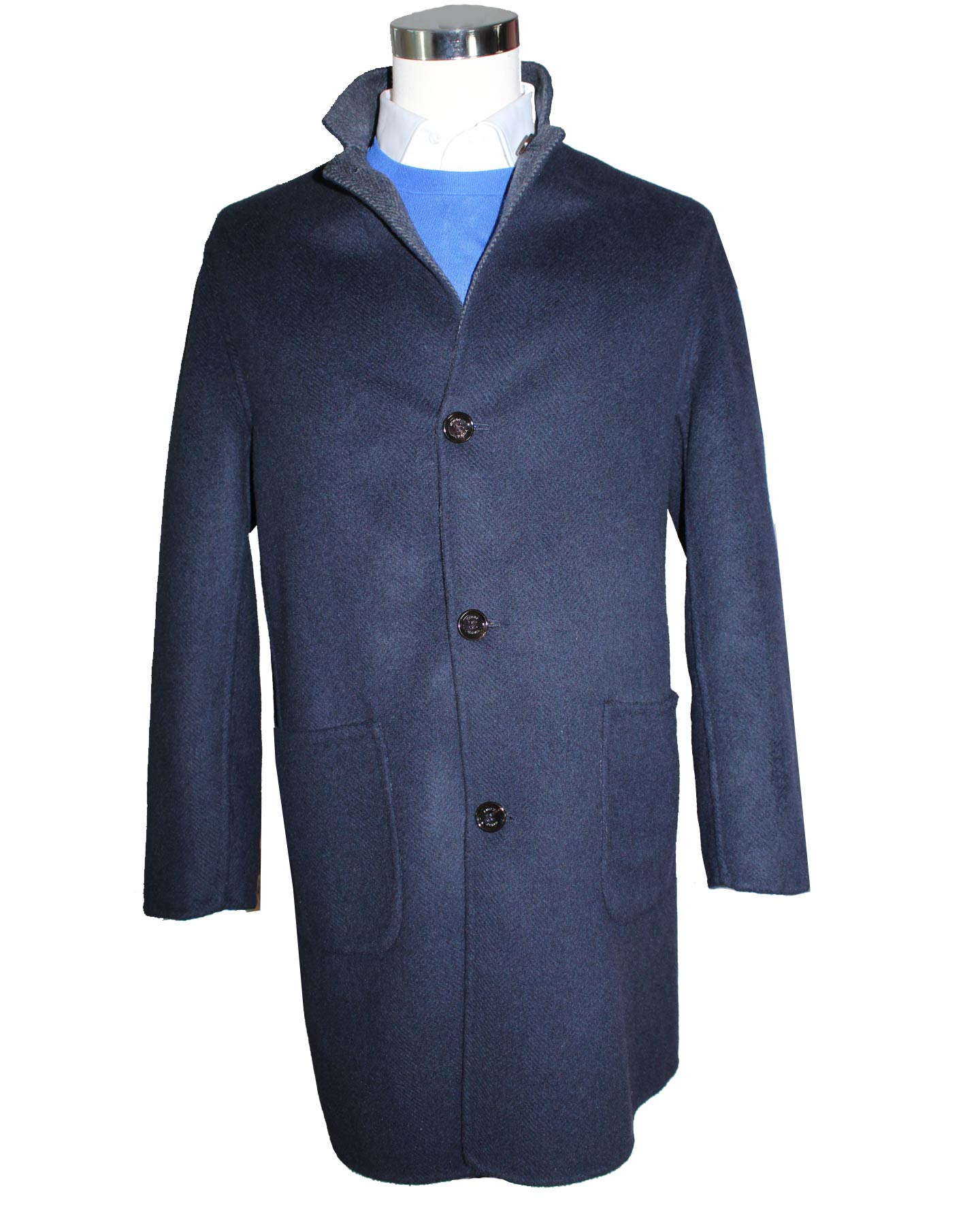 Kired Coat Dark Blue Gray Reversible Overcoat EU 50 / M