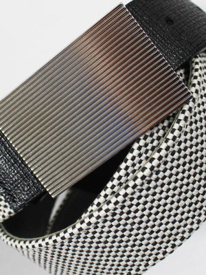 Kiton Belt Black White Design - Men Belt 105/ 42 FINAL SALE