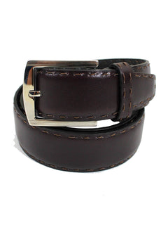 Kiton Belt Brown Grain Leather K Buckle - Men Belt 100/ 40