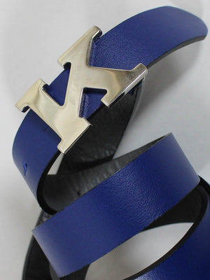 Kiton Belt Lapis Blue - Narrow Leather Men Belt 100 / 40 SALE