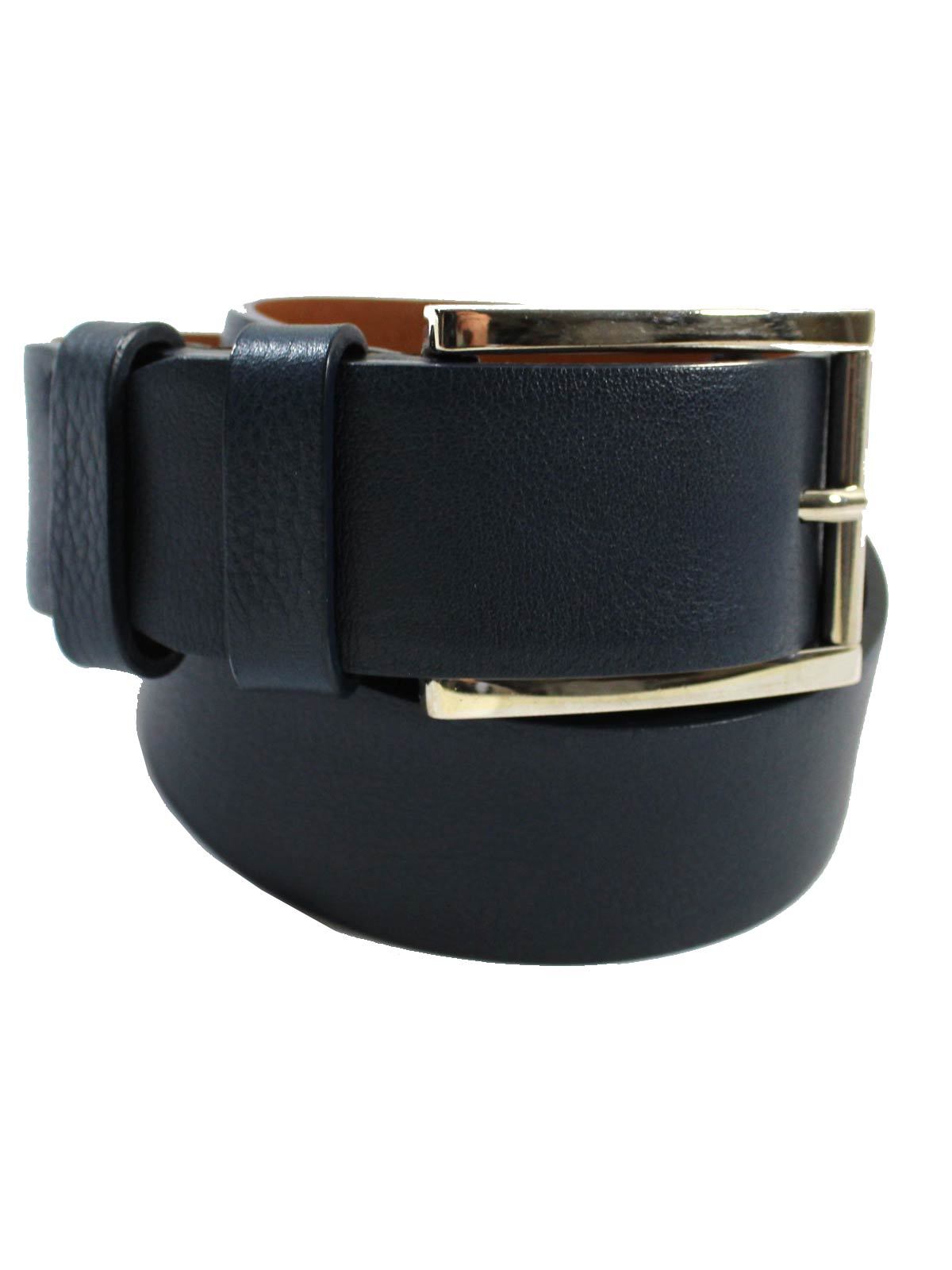 Kiton Belt Lapis Blue - Narrow Leather Men Belt 100 / 40 SALE - Tie Deals