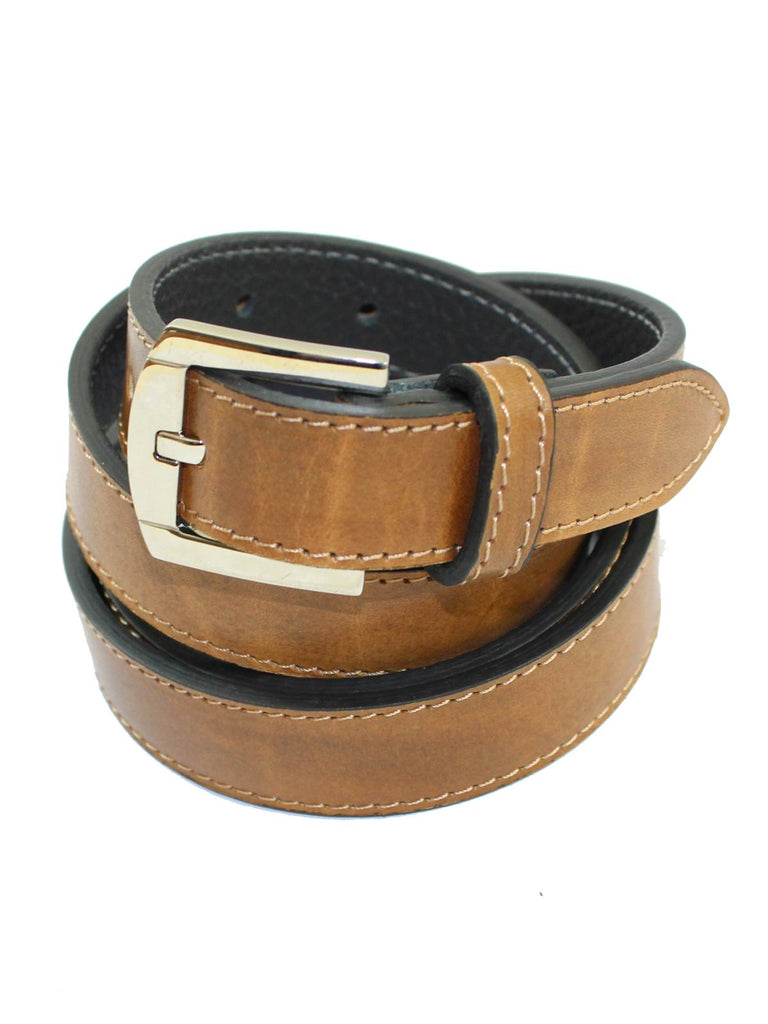 Kiton Belt Brown Grain Leather K Buckle - Men Belt 100/ 40