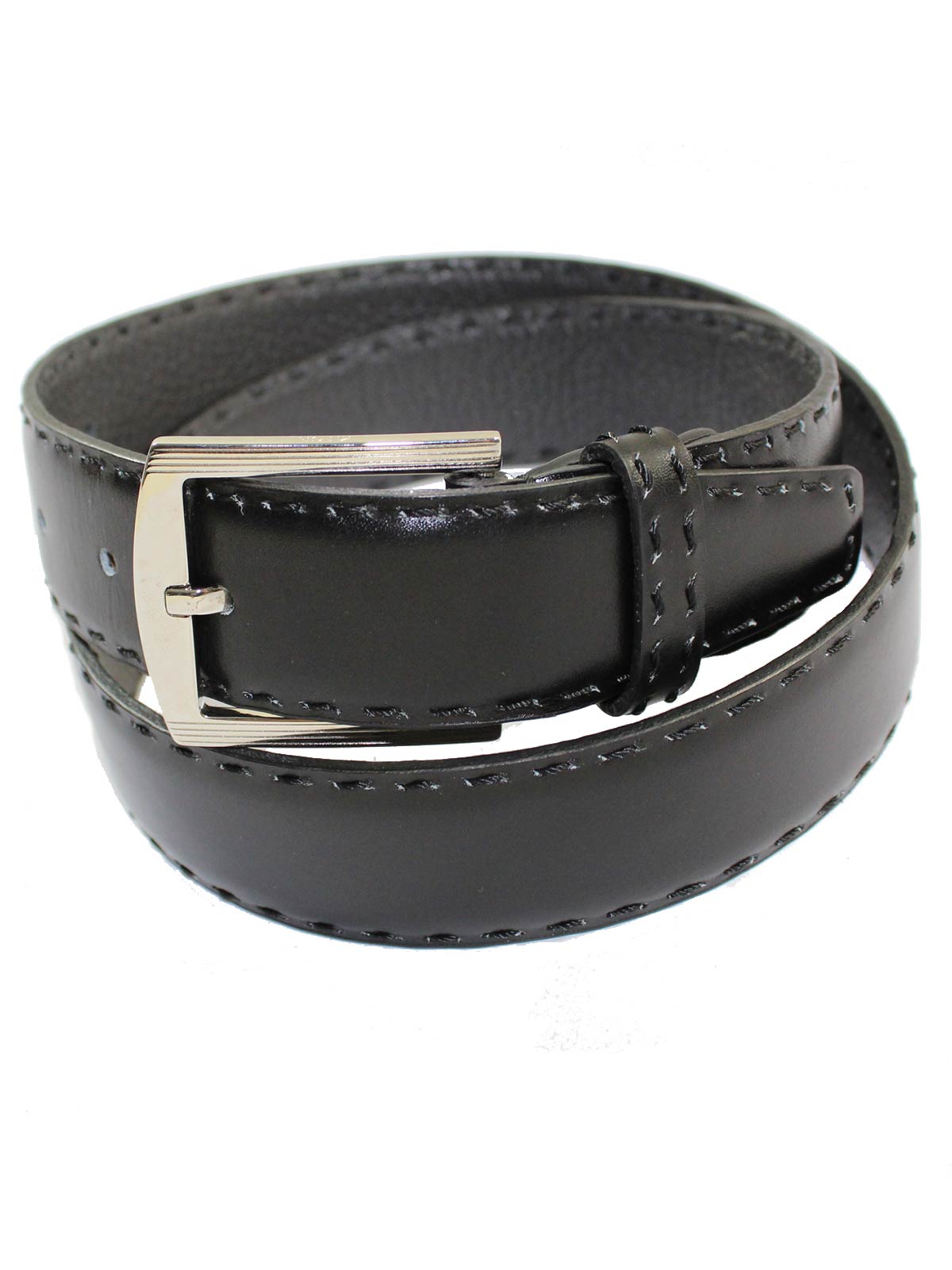 Men Black Solid Leather Belt