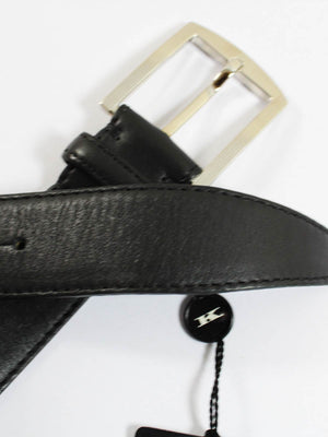 Kiton Belt Black Leather Men Belt 75 / 30 SALE