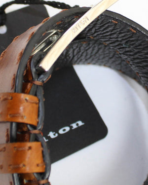 Kiton Leather Belt Cognac Men Belt 85 / 34