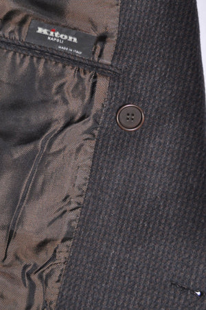 Kiton Wool Coat Brown Black Cipa 1960 Winter Jacket EUR 48/ US 38 REDUCED SALE