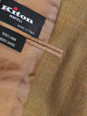 Kiton Sport Coat Olive Brown Windowpane Wool Blazer EUR 50/ US 40 L REDUCED - SALE