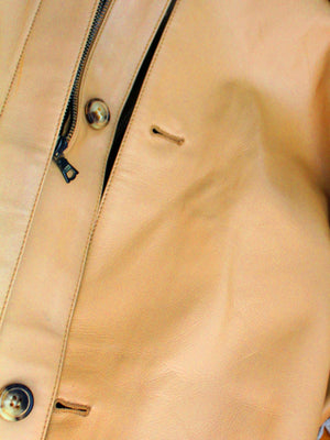 Kiton Leather Jacket Tan EUR 54 / US 44 SALE