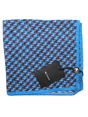 Kiton Silk Pocket Square Blue 