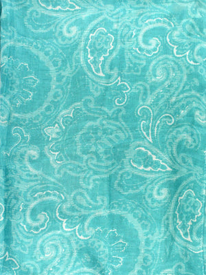 Kiton Silk Scarf Aqua Ornamental Paisley 