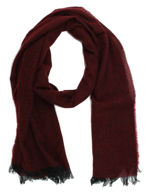 Kiton Cashmere Scarf Burgundy Black