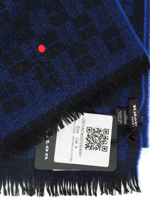 Kiton Cashmere Scarf Royal Blue 