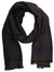 Kiton Baby Alpaca Wool Nylon Scarf Brown Midnight Blue Stripes Design
