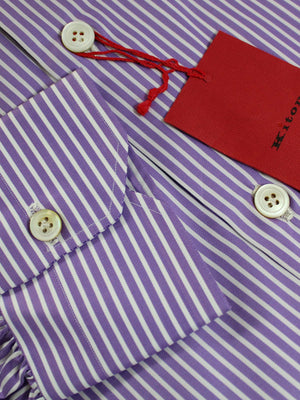 New Dress Shirt White Purple Stripes 