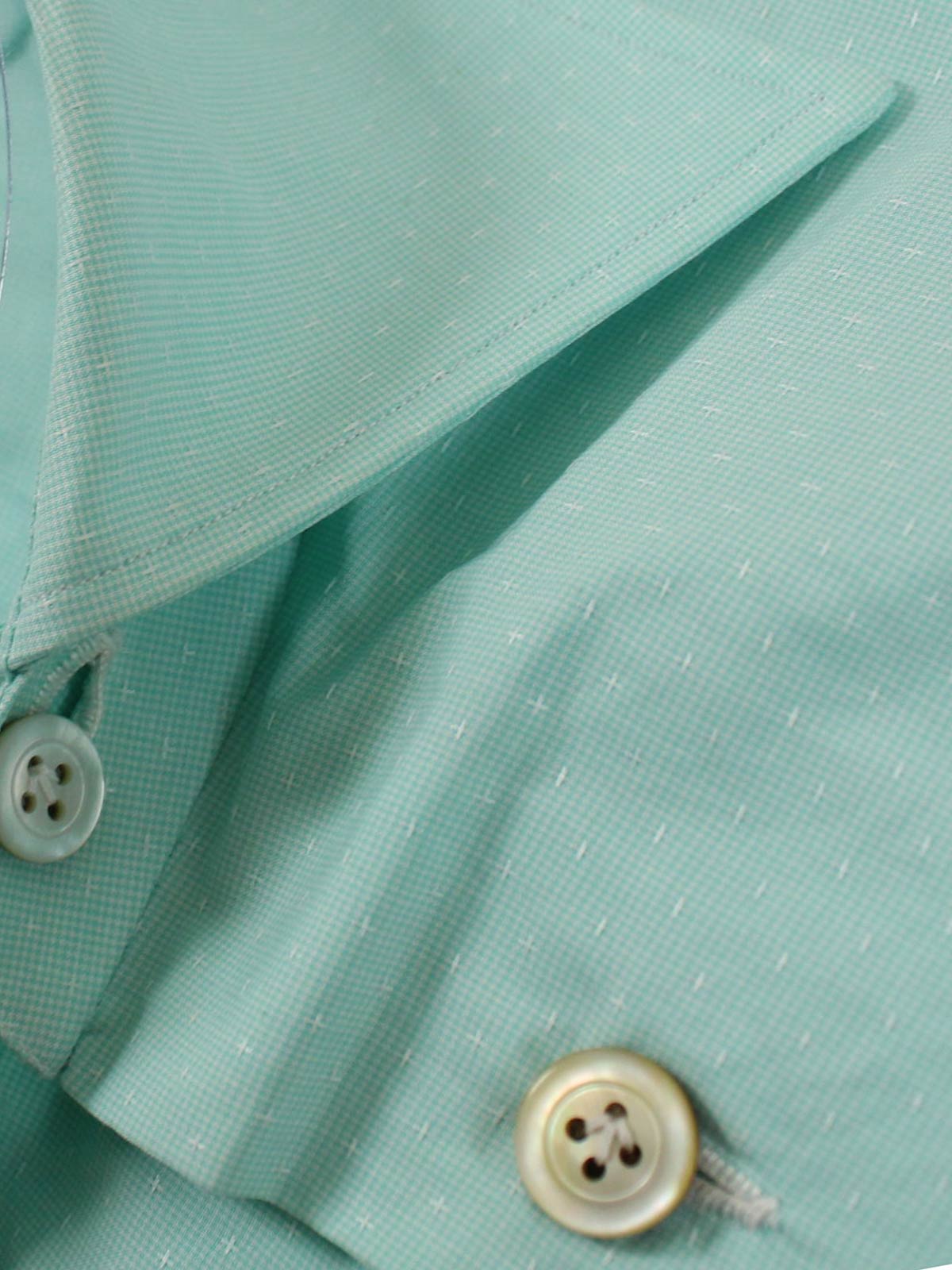 Kiton Short Sleeve Shirt Mint Green 40 - 15 3/4 REDUCED SALE