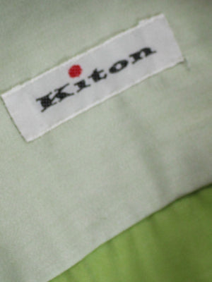 Kiton Dress Shirt Light Green - Spread Collar 37 - 14 1/2 REDUCED - SALE
