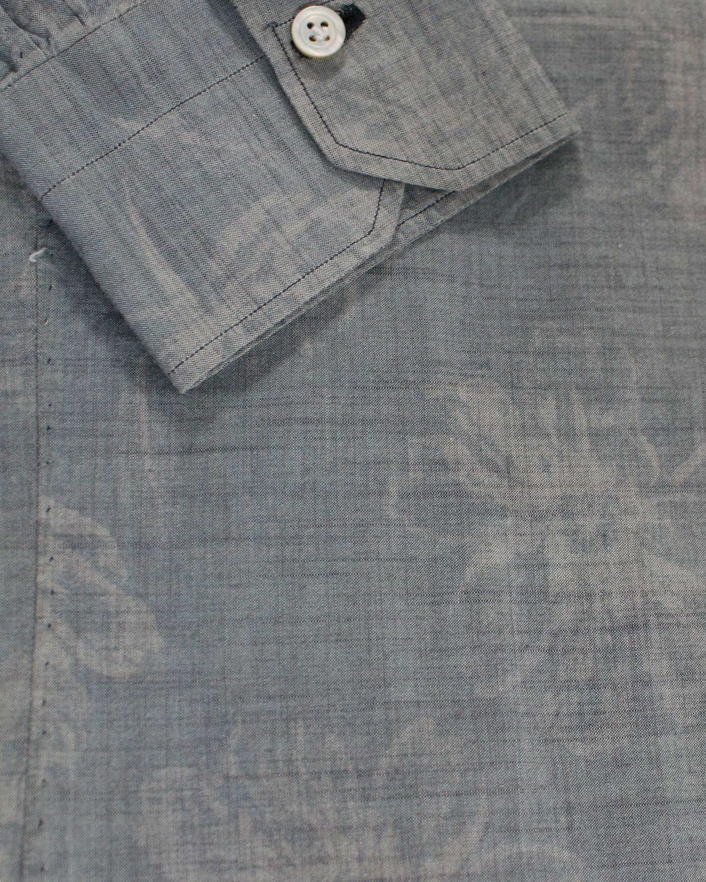 Kiton botanical-print silk shirt - Blue