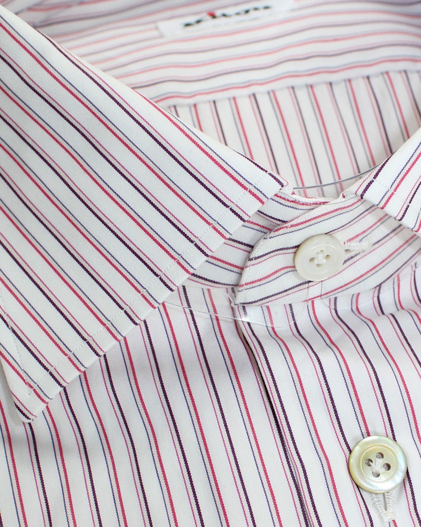 Kiton Dress Shirt White Pink Purple Stripes 40 - 15 3/4 SALE - Tie Deals Kiton Dress Shirt White Pink Purple Stripes 40 - 15 3/4 SALE - Tie Deals