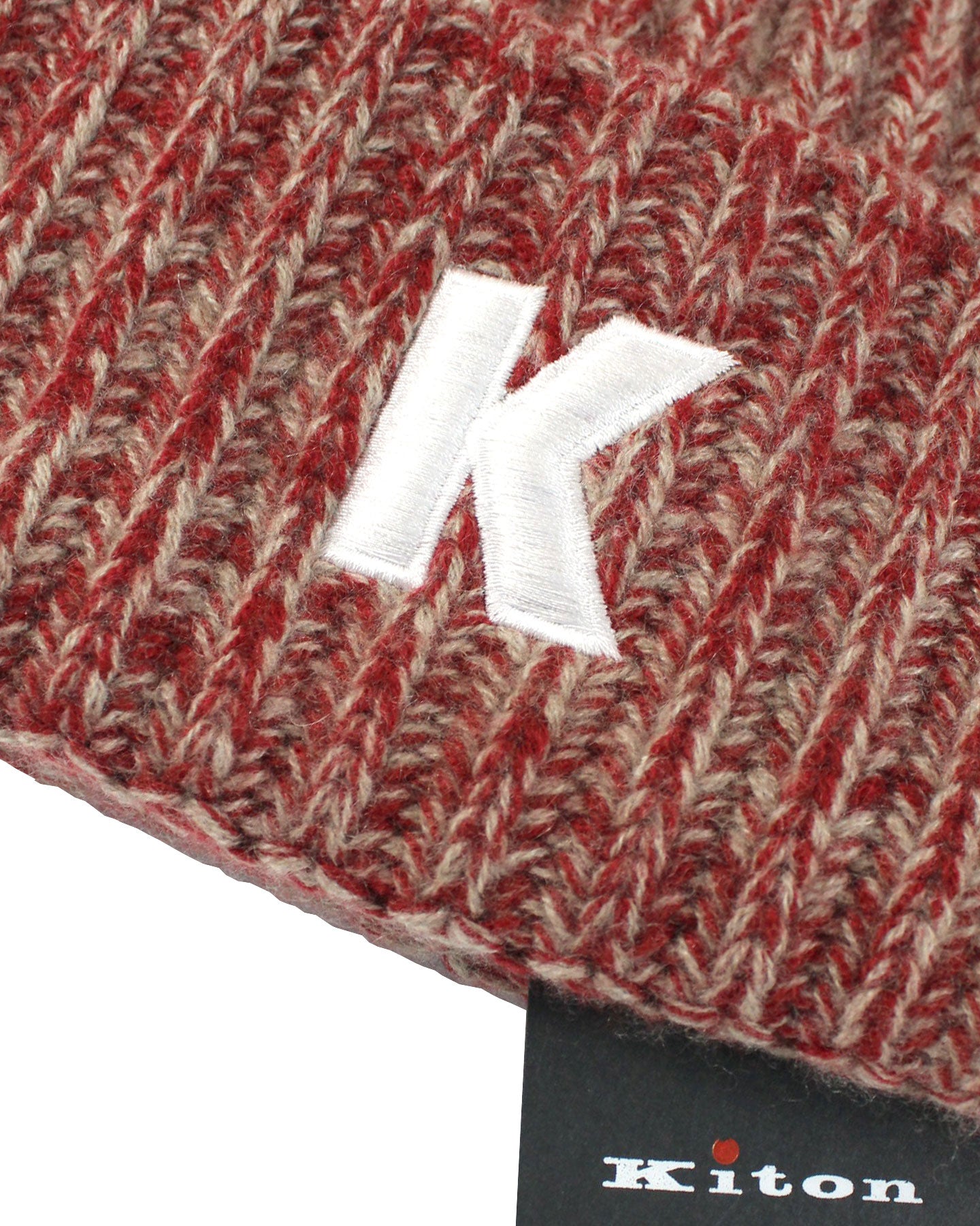 Kiton Soft Knit Cap Cashmere Burgundy Gray