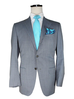 Kiton Suit Gray Blue 14 Micron Wool