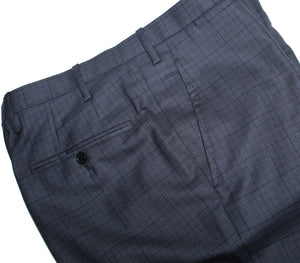 Kiton Suit Dark Blue Windowpane Design 14 Micron Wool EUR 50/ US 40