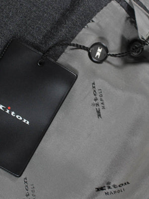 Kiton Men Suit Dark Gray Wool EUR 52 - US 42 R7