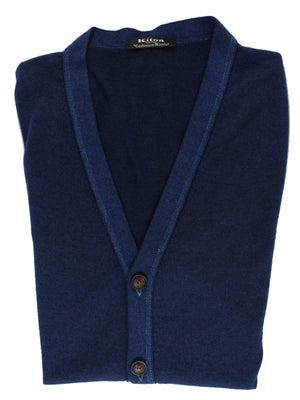 Kiton Cashmere Vest Dark Blue - Sleeveless Cardigan S - EUR 48