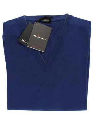 new Kiton Wool Sweater Dark Blue 