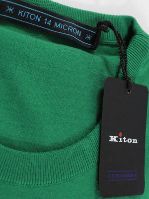 Kiton Sweater Green 14 Micron Wool Crewneck L - EUR 52 SALE