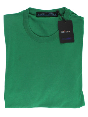 Kiton Wool Sweater Green Crewneck