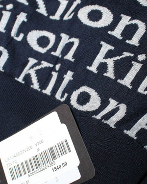 Kiton Sweater Black Logo Crewneck M
