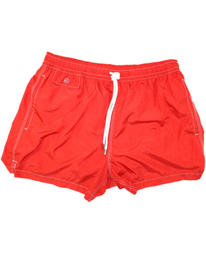 Kiton Swim Shorts L Red Solid - Men Swimwear
