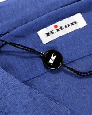 Kiton Band Collar Shirt Dark Blue