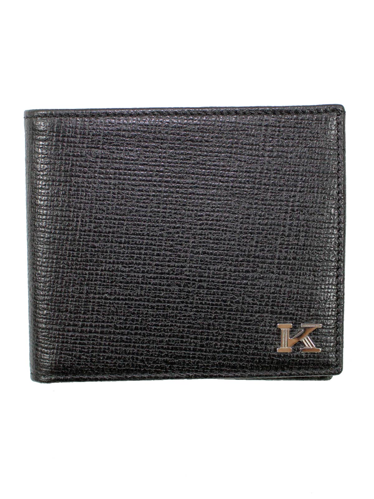 Kiton Black Leather Men Wallet