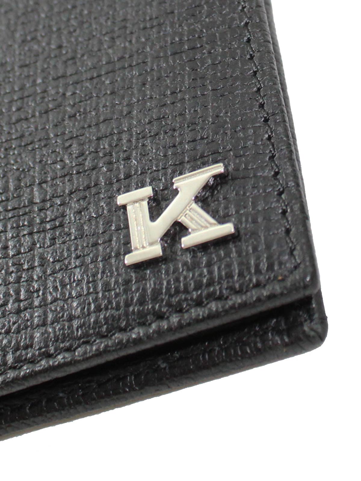 Kiton Wallet - Black Leather Men Wallet