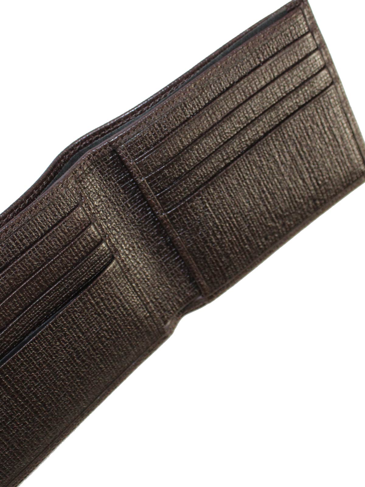Kiton Wallet - Brown Grain Leather Men Wallet Bifold FINAL SALE