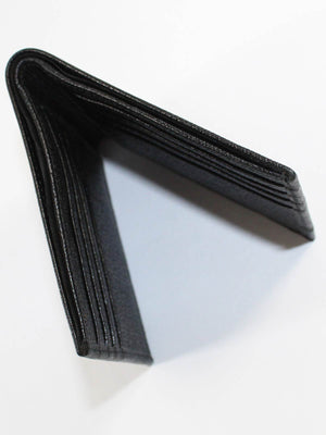 Kiton Men Wallet - Black Grain Leather Bifold Wallet SALE
