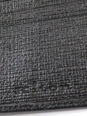 Kiton Men Wallet - Black Grain Leather Bi Fold Wallet