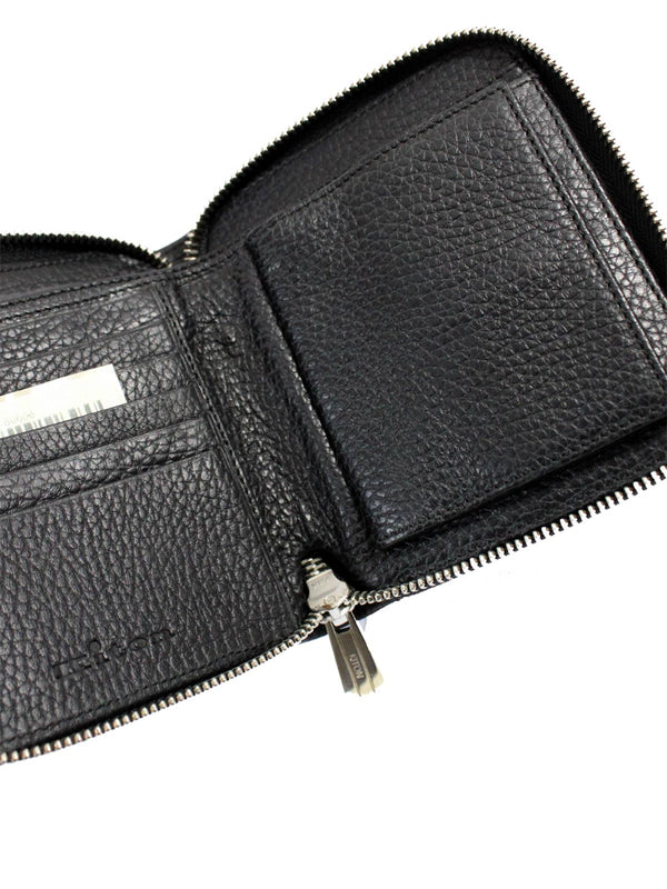 Kiton Men Wallet - Large Bordeaux Grain Leather Zip Wallet Final Sale