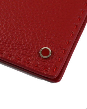 Kiton Wallet Red Grain Leather