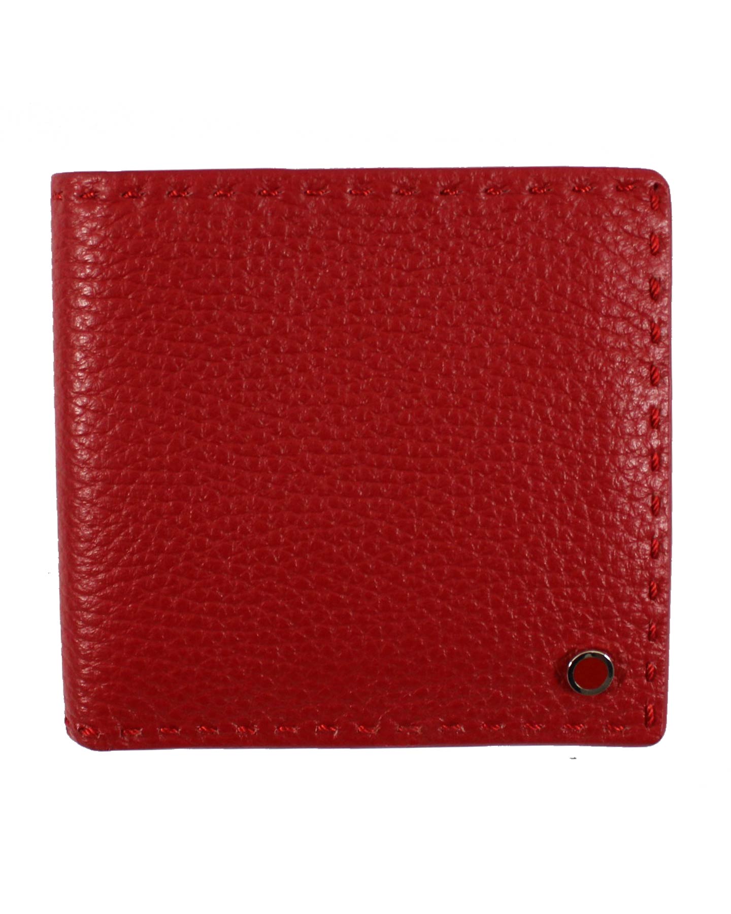 Kiton Wallet Red Grain Leather New
